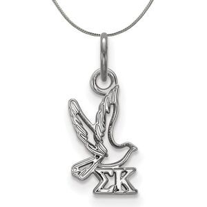 Sterling Silver Sigma Kappa XS (Tiny) Pendant Necklace - 24 Inch